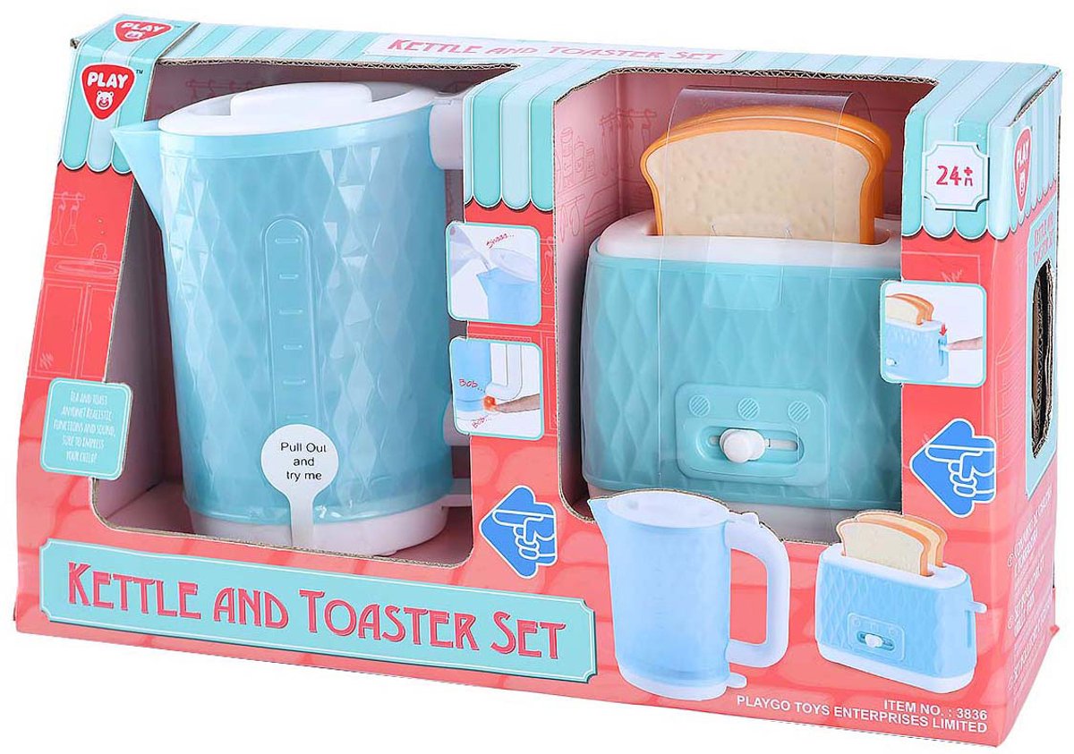 Speel speelgoed waterkoker en verplichte met brood, 4dlg.