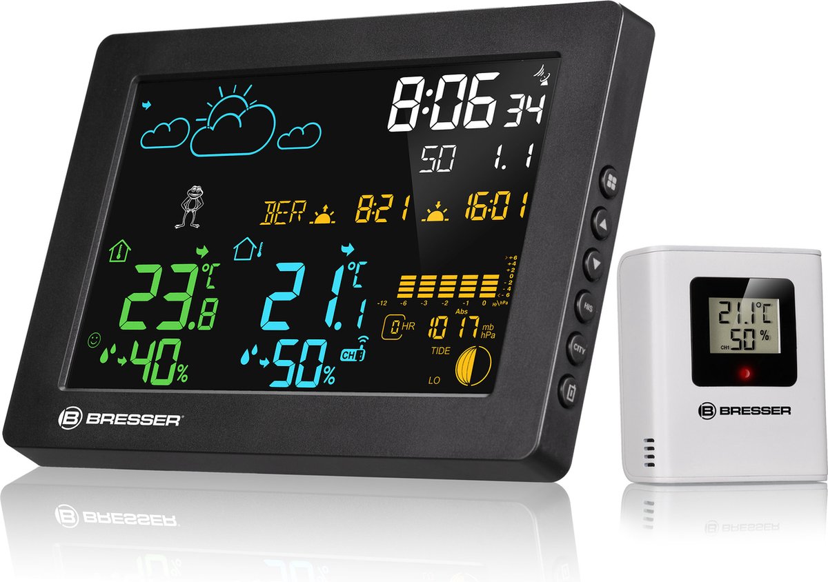 Bresser weerstation - meteotemp baro - met kleurendisplay - voor binnen en buiten