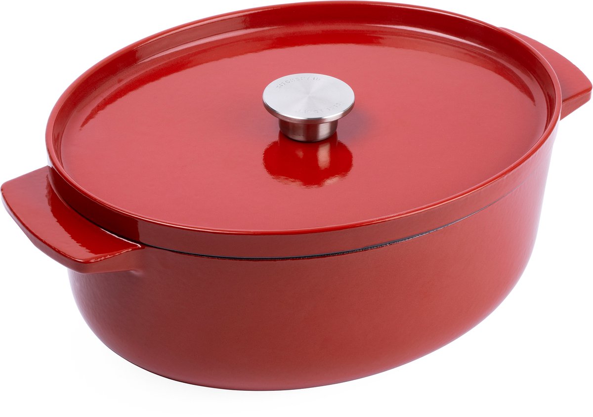 Kitchenaid braadpan 30cm - geëmailleerd gietijzer - keizer rood - ovaal