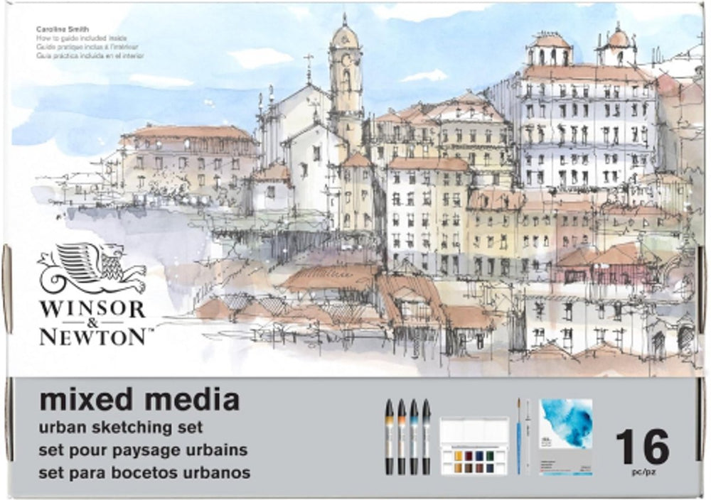 Winsor newton 0290200 mixed media urban sketching set – 16-delige mixed media set