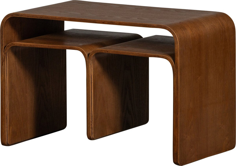 Woood frey multifunctionele bijzettafel - hout - walnoot - 40x60x32