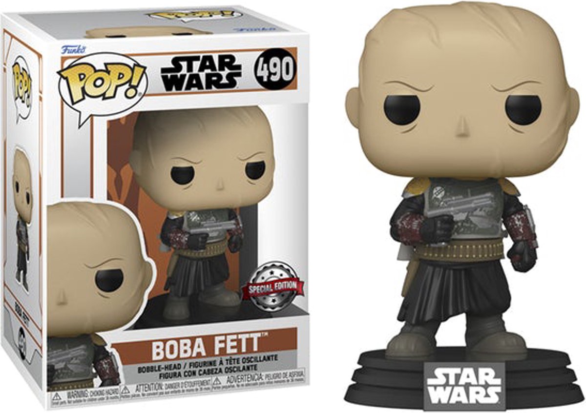 Disney funko star wars - mandalorian pop! boba fett without helmet exclusive 9 cm verzamelfiguur - multicolours