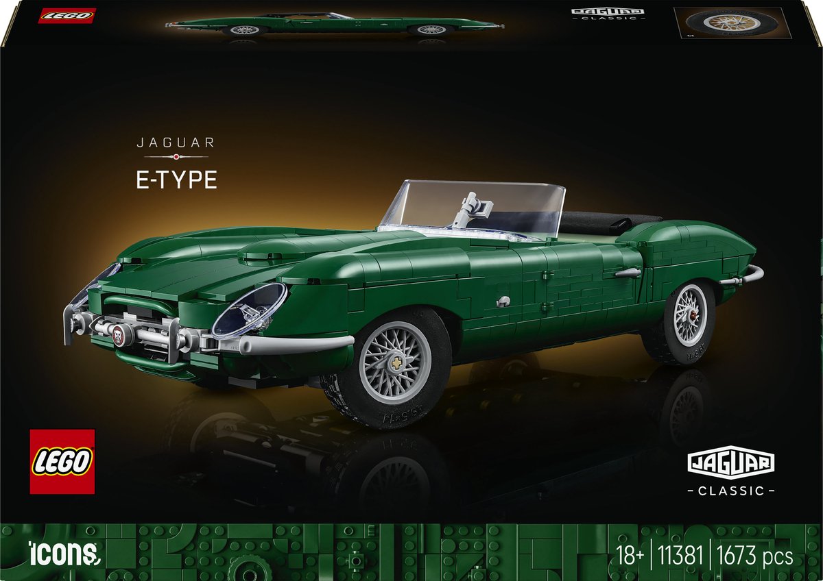 Lego icons jaguar e-type - klassieke sportwagen auto - 11381