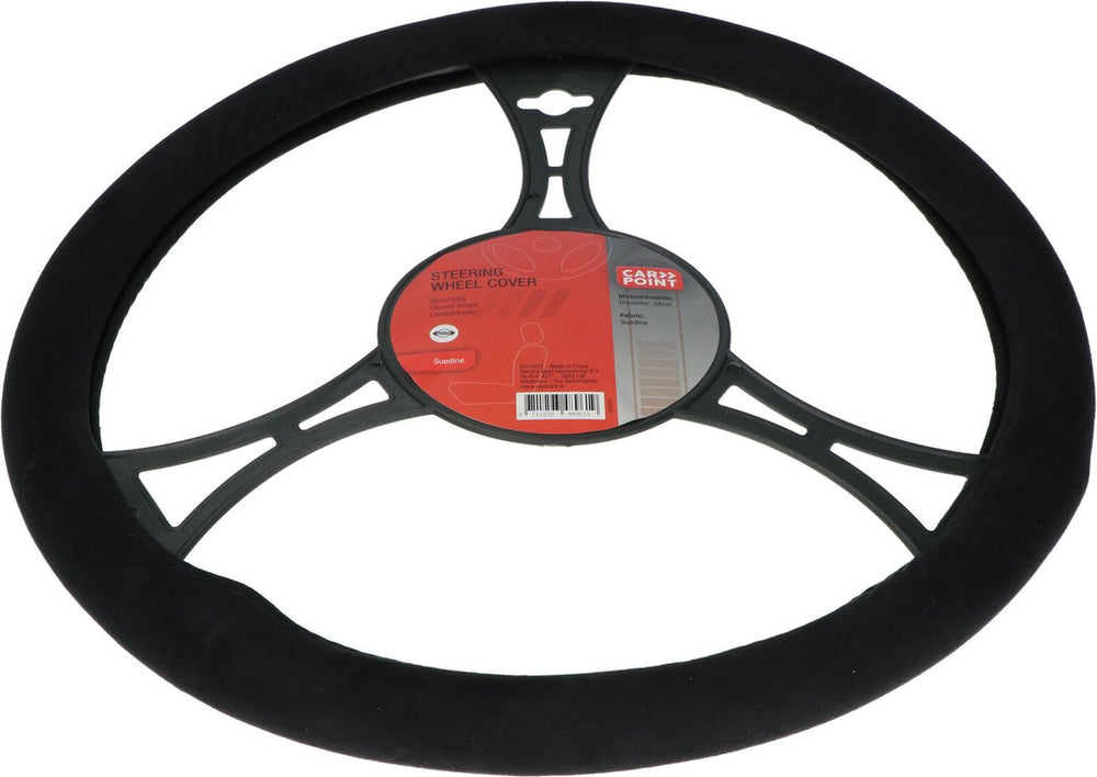 Carpoint stuurhoes auto - suedine suède zwart - voor sturen met een diameter van 37-39 cm