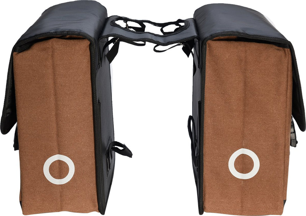 Willex - dubbele canvas bisonyl tas - 46 liter - universele bevestiging - zwart bruin