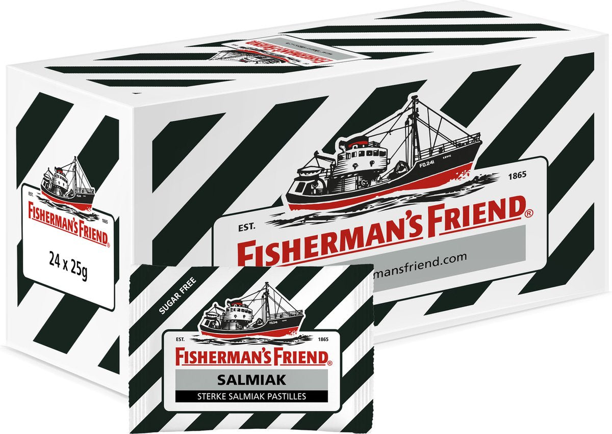 Fisherman's friend salmiak suikervrij - 24 zakjes x 25 gram