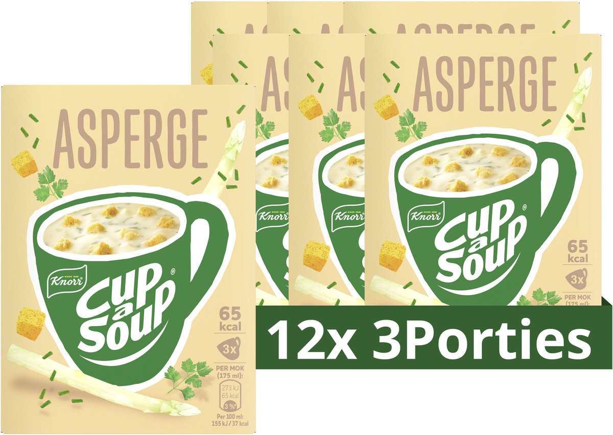 Knorr cup a soup - asperge - zonder smaakversterkers, kleurstoffen en conserveermiddelen - 36 porties