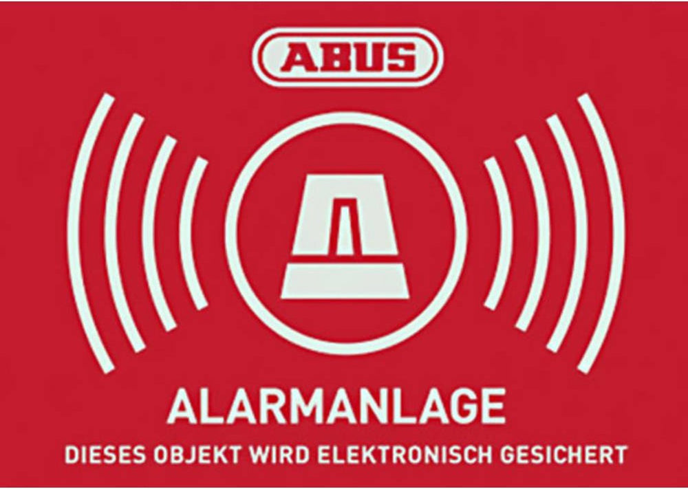 Abus au1423 waarschuwingssticker alarmsysteem taal duits (b x h) 74 mm x 52.5 mm