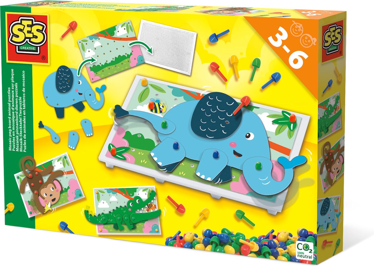 SES Mozaïek Pinbord Dieren Puzzels