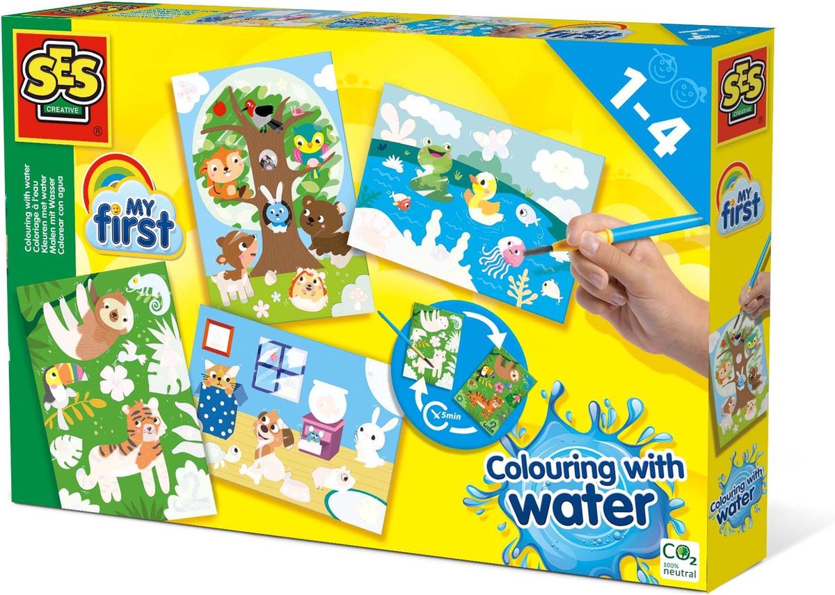 SES Mijn Eerste Kleuren met Water - Verborgen Dieren
