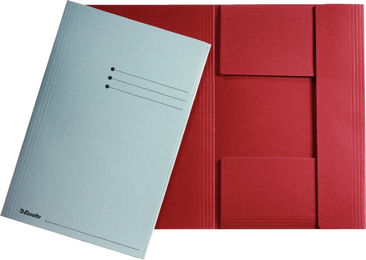 Esselte manilla 3-klepsmap - folio - 50 stuks - rood