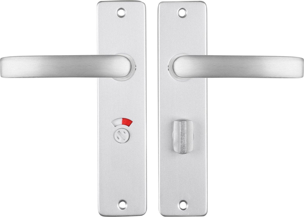 Starx deurklink aluminium – deurbeslag – deurschild met toiletsluiting (wc57–5) – deurklink blok