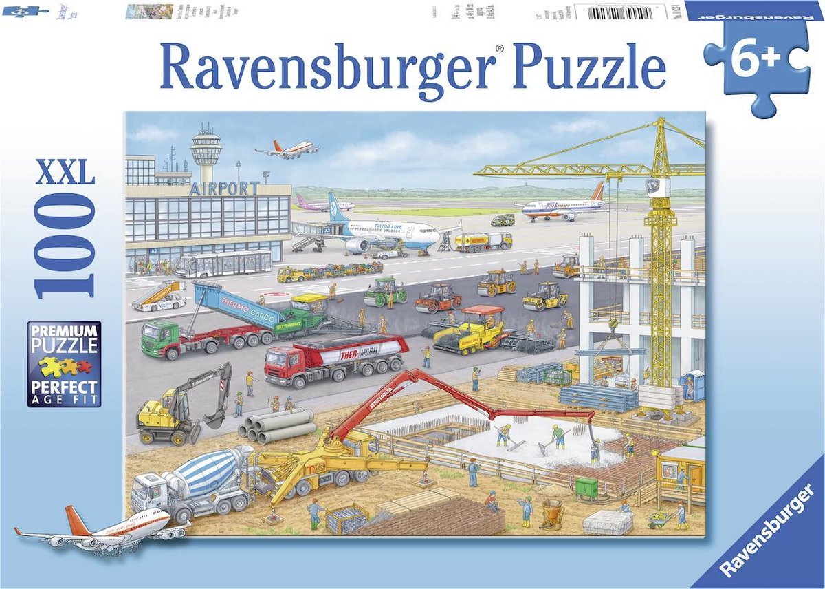 Ravensburger puzzel bouwen op het vliegveld - legpuzzel - 100 stukjes