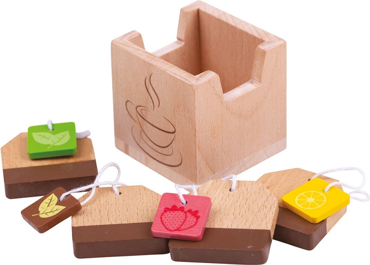 Bigjigs theezakjes - in bakje - 5dlg. - 5cm