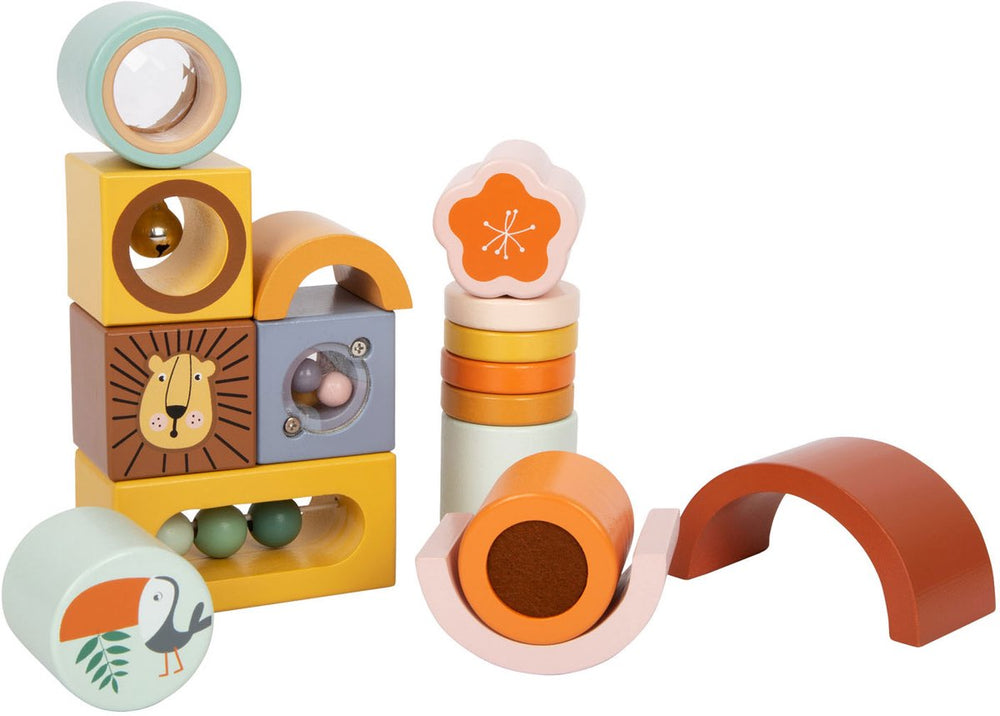 Small foot - wooden discovery blocks safari, 12 pcs.