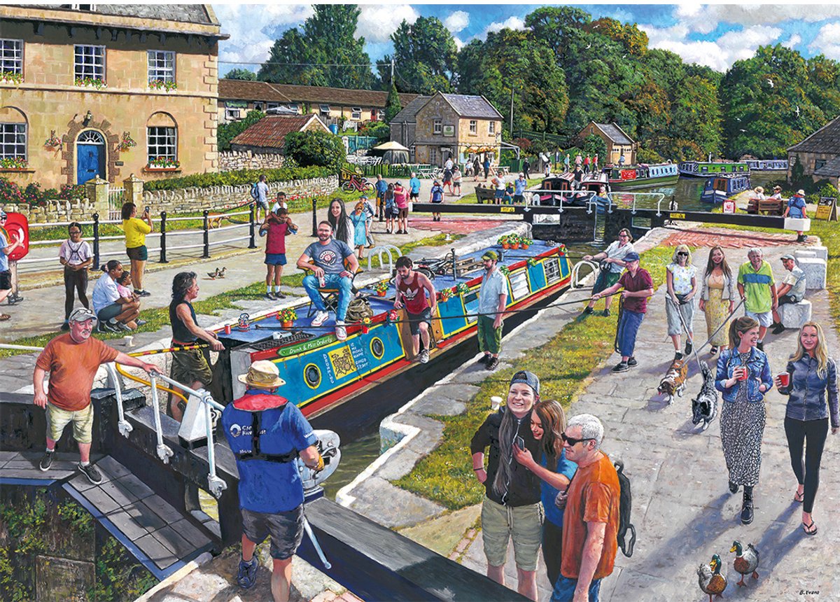Gibsons - wiltshire waterways (door bryan evans) - 1000 stukjes 68×49cm (b×h) - legpuzzel voor volwassenen