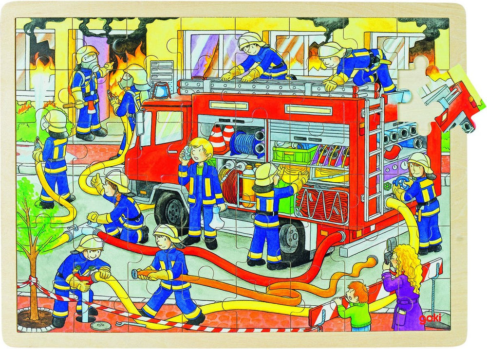Goki houten legpuzzel - brandweer, 48st.