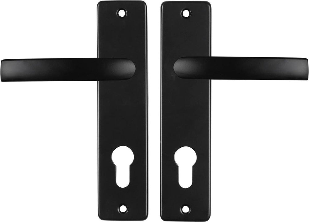 Starx deurklink zwart – deurbeslag – deurschild voor profielcilinder (pc72) – deurklink blok