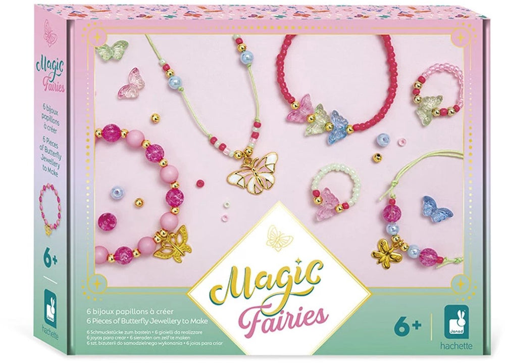 Janod - magic fairies - creatief pakket - 6 vlinderjuwelen - knutselpakket