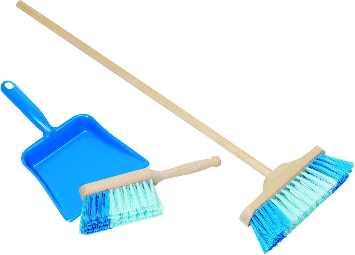 Goki bezem, stoffer blik blauw