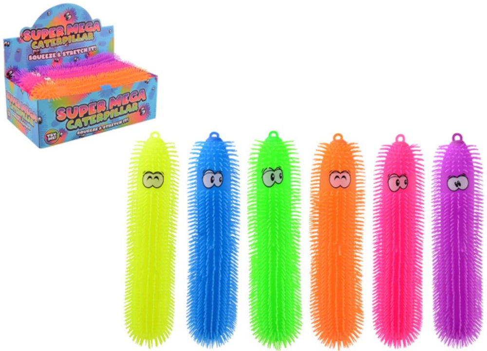Johntoy gigantische pluizige worm fidget, 50cm