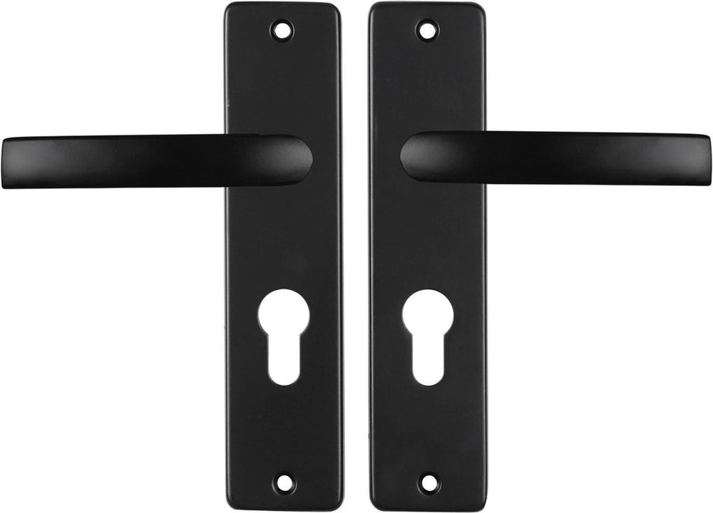 Starx deurklink zwart – deurbeslag – deurschild voor profielcilinder (pc55) – deurklink blok