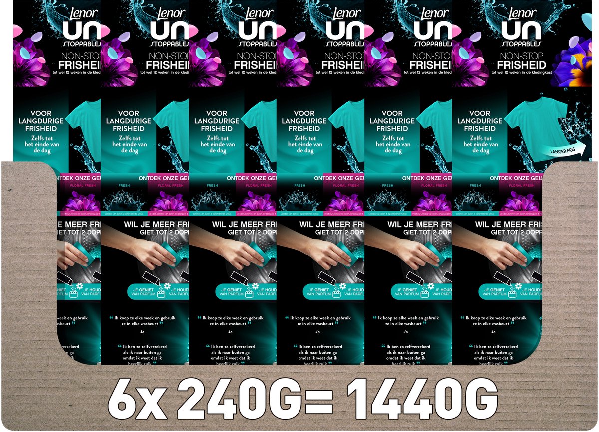 Lenor unstoppables geurbooster fresh scent - 6 x 240 gram - wasparfum