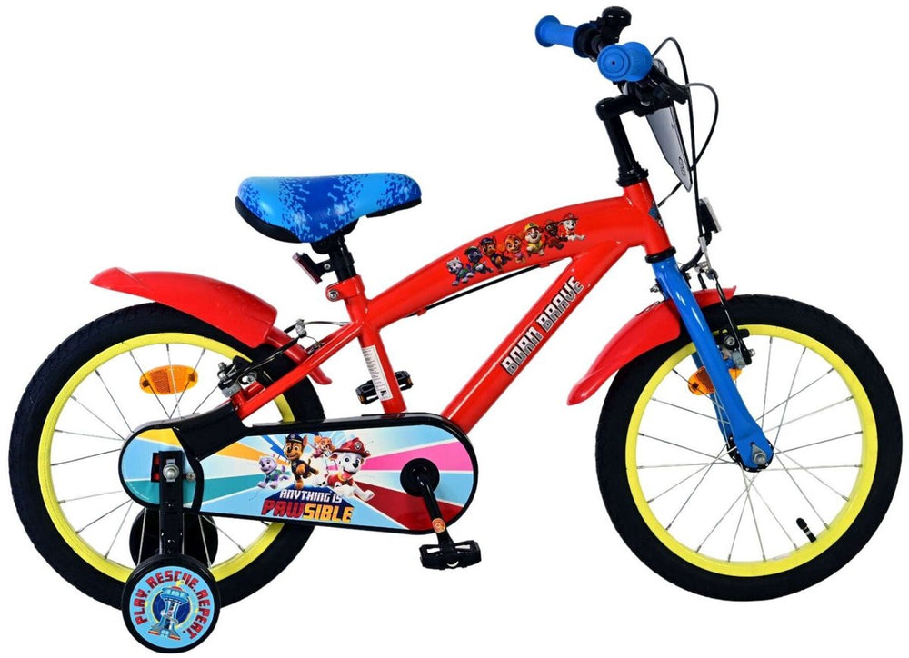 Volare paw patrol kinderfiets - jongens - 16 inch - rood - twee handremmen