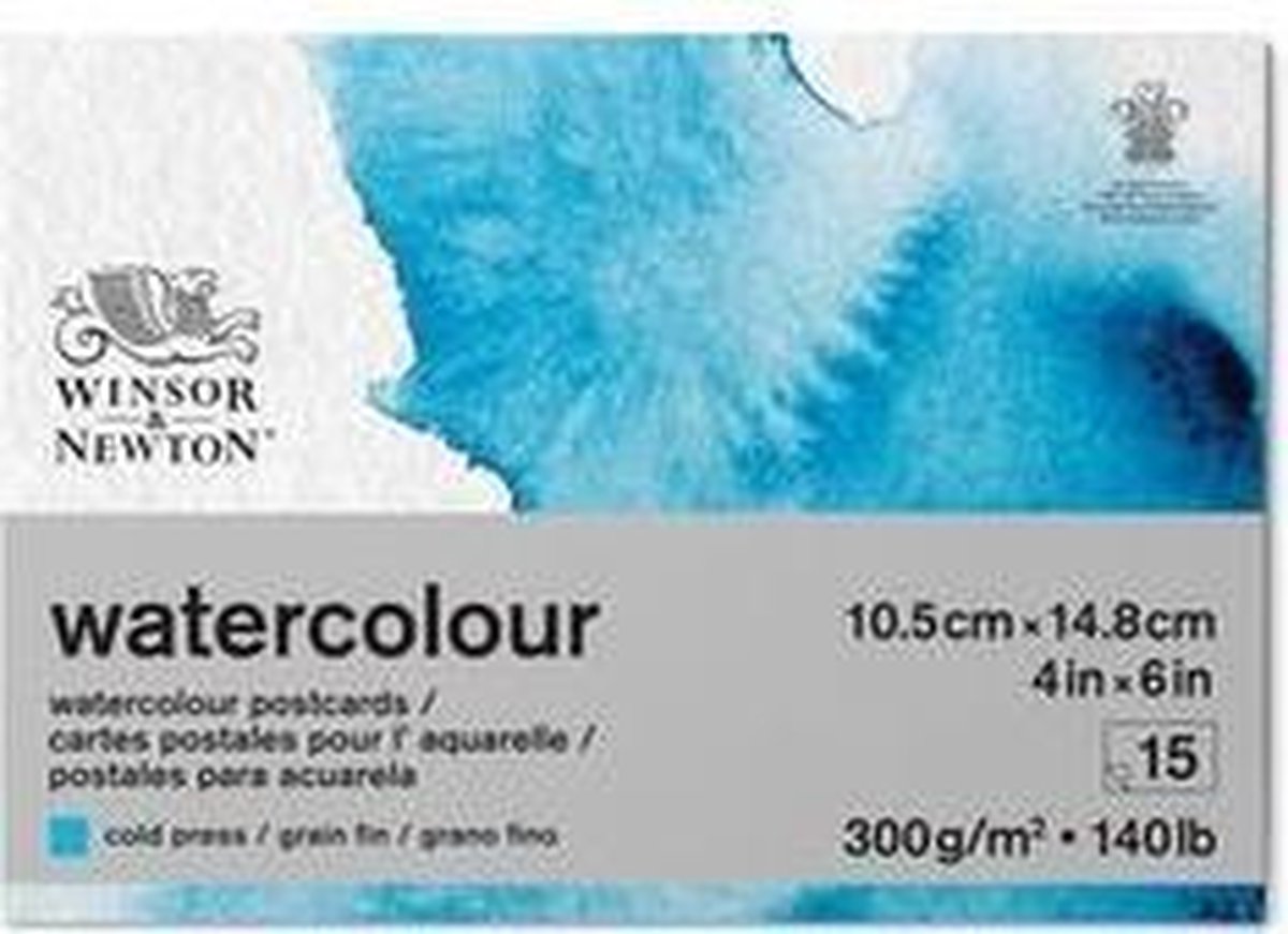 Winsor newton classic aquarelblok postcard pad – 15 vellen a6, 300 g m², koudgeperst,grain fin - postcards blok a6