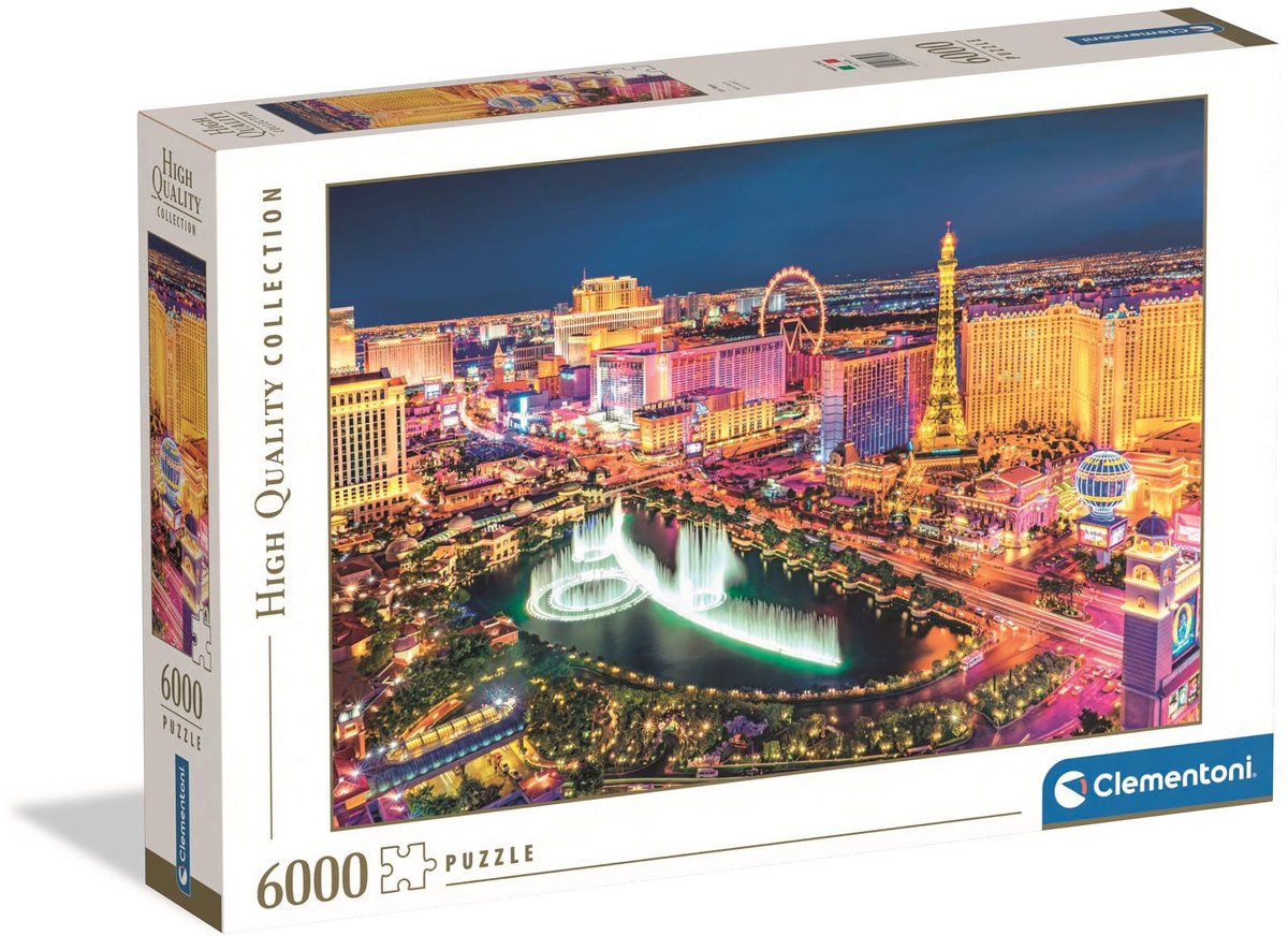 Clementoni - puzzel - 6000 stukjes - las vegas - puzzel voor volwassenen - high quality collection