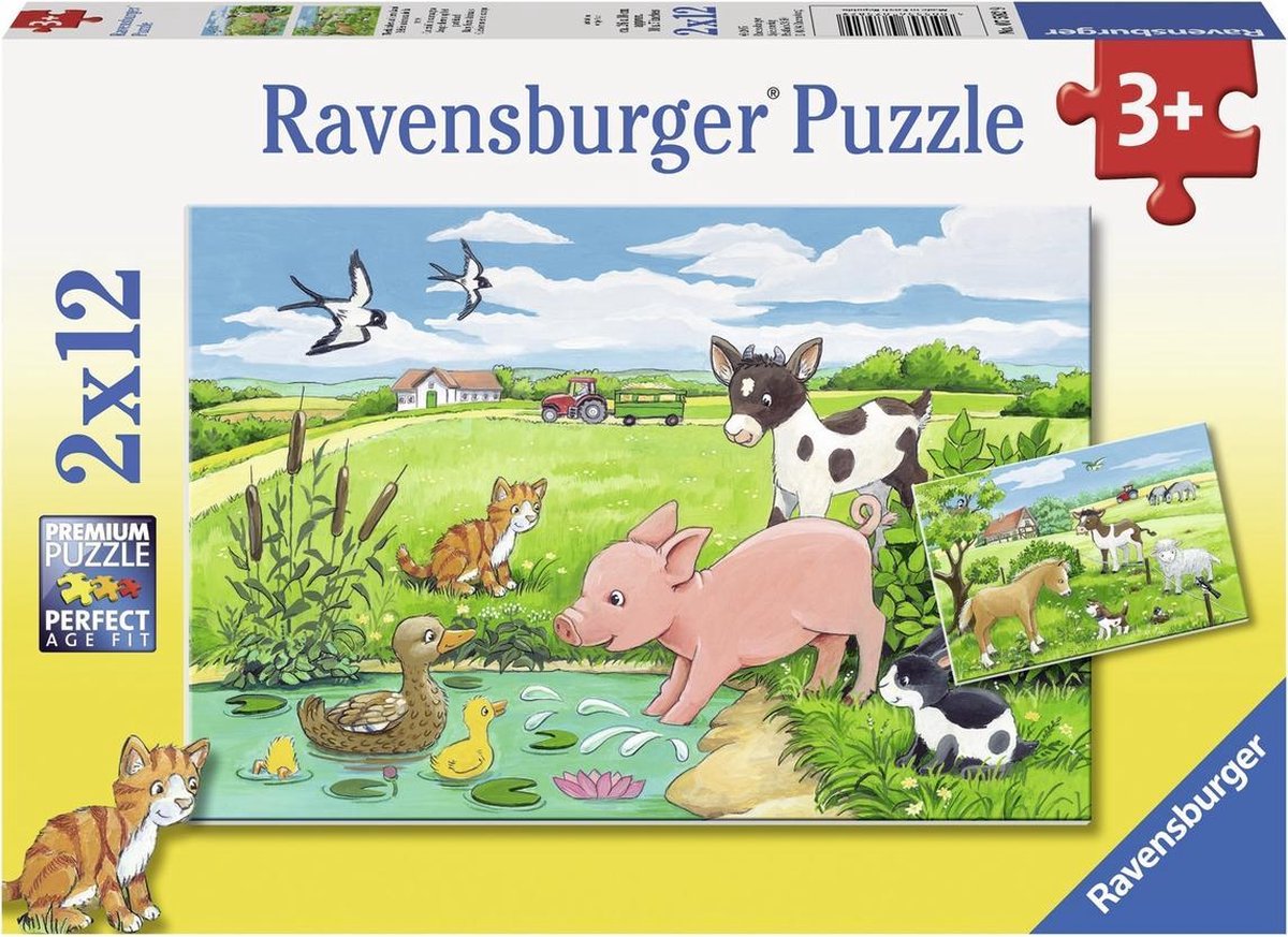 Ravensburger Young Animals on the Farm, 2x12 pc.