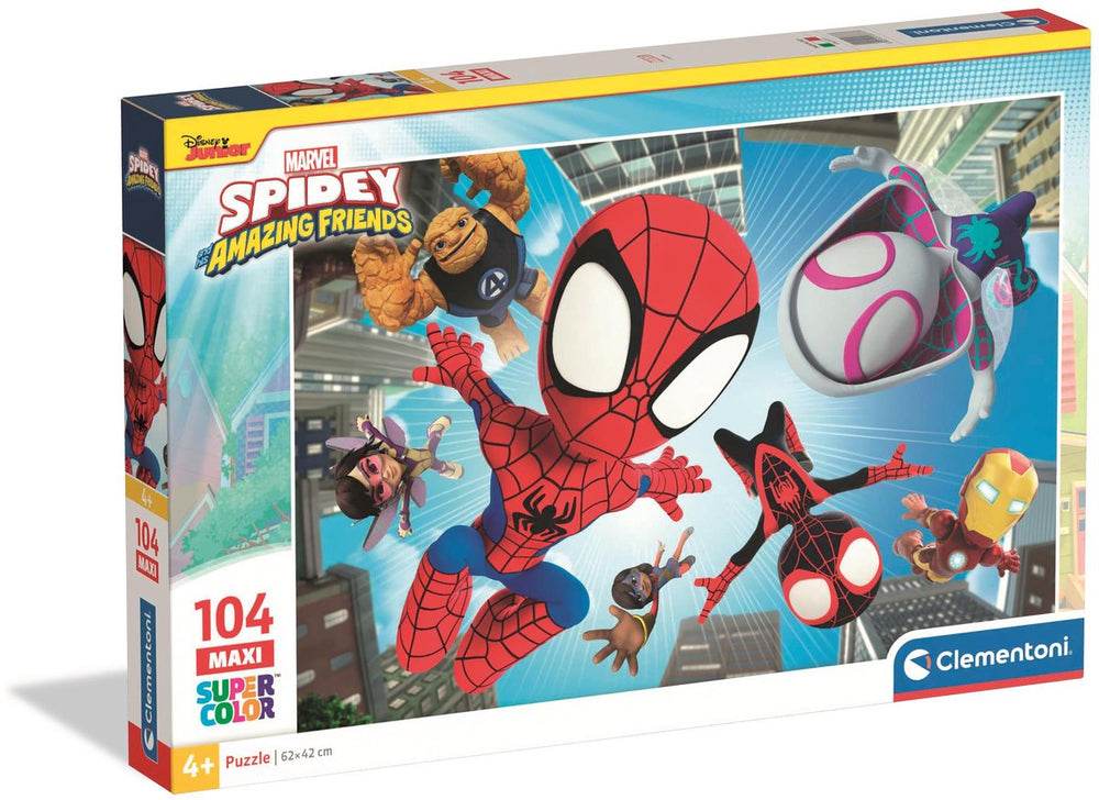 Clementoni - puzzel - 104 stukjes - spidey en zijn geweldige vrienden - kinderpuzzel - vanaf 4 jaar