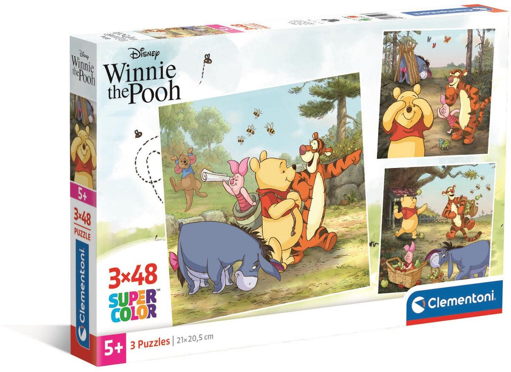 Clementoni - puzzel - 3x48 stukjes - disney winnie de poeh - kinderpuzzel - vanaf 5 jaar