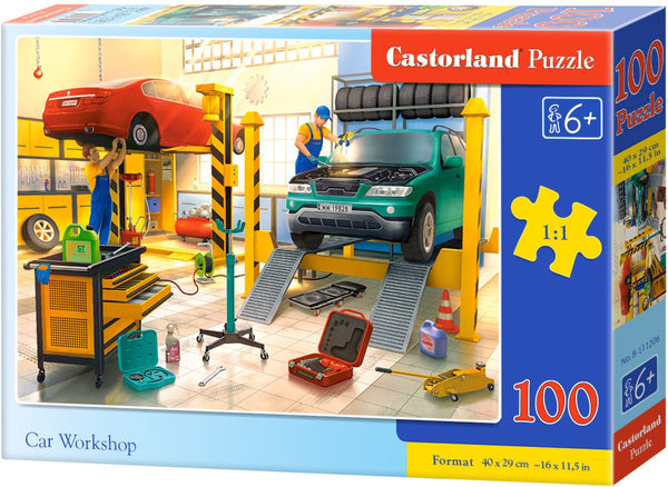 Castorland car workshop – puzzel – 100 stukjes – auto’s – premium kwaliteit