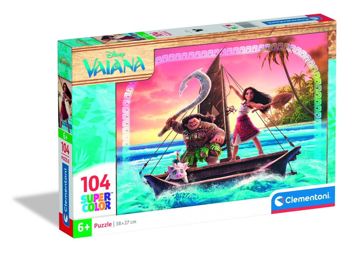 Disney clementoni vaiana 2 legpuzzel 104 stukjes - super kinderpuzzel - educatief speelgoed - puzzel voor kinderen, meisjes en jongens vanaf 6 jaar