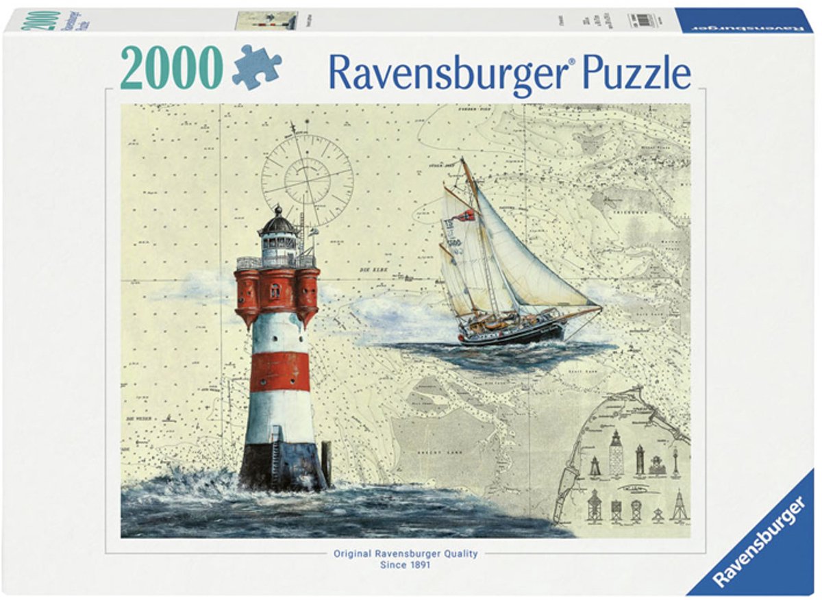 Ravensburger puzzel romantische vuurtoren - legpuzzel - 2000 stukjes