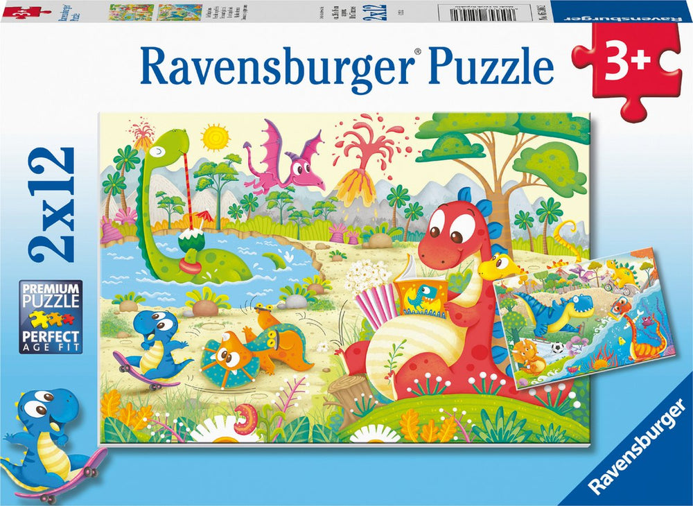 Ravensburger Favorite Dinosaurs Puzzle - two puzzles - 12 pieces - children's puzzle