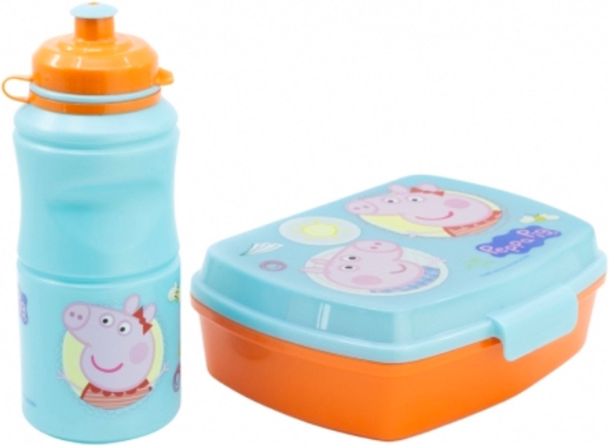 Stor peppa pig drinkbeker + brooddoos broodtrommel