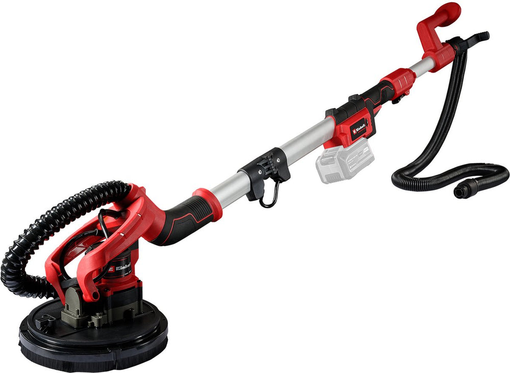 Einhell accu wand- plafondschuurmachine tp-dw 18 225 li solo - power x-change - 18 v li-ion - ø225 mm - incl. 6x schuurschijf, 1x schuurgaas, telescoopsteel, stofzak met draagriem en opbergkoffer - excl. accu en lader