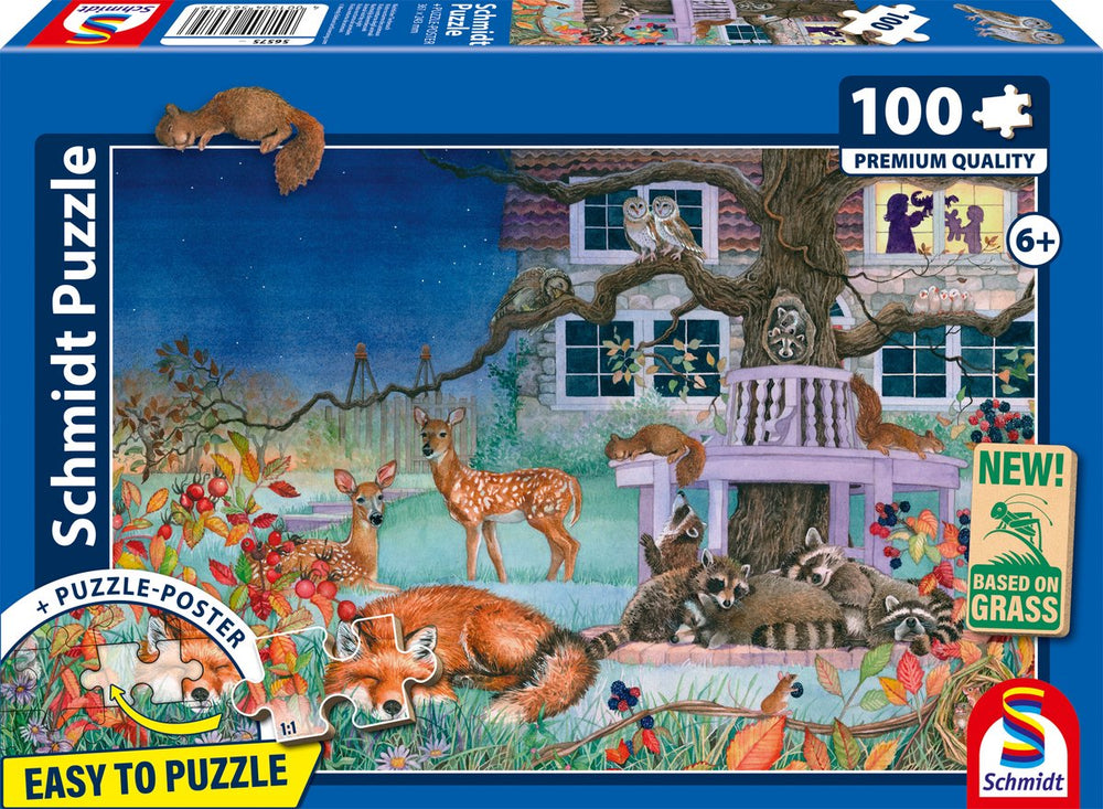 Schmidt - legpuzzel - nachtelijk bezoek van dieren - 100 stukjes - kinderen - vanaf 6 jaar