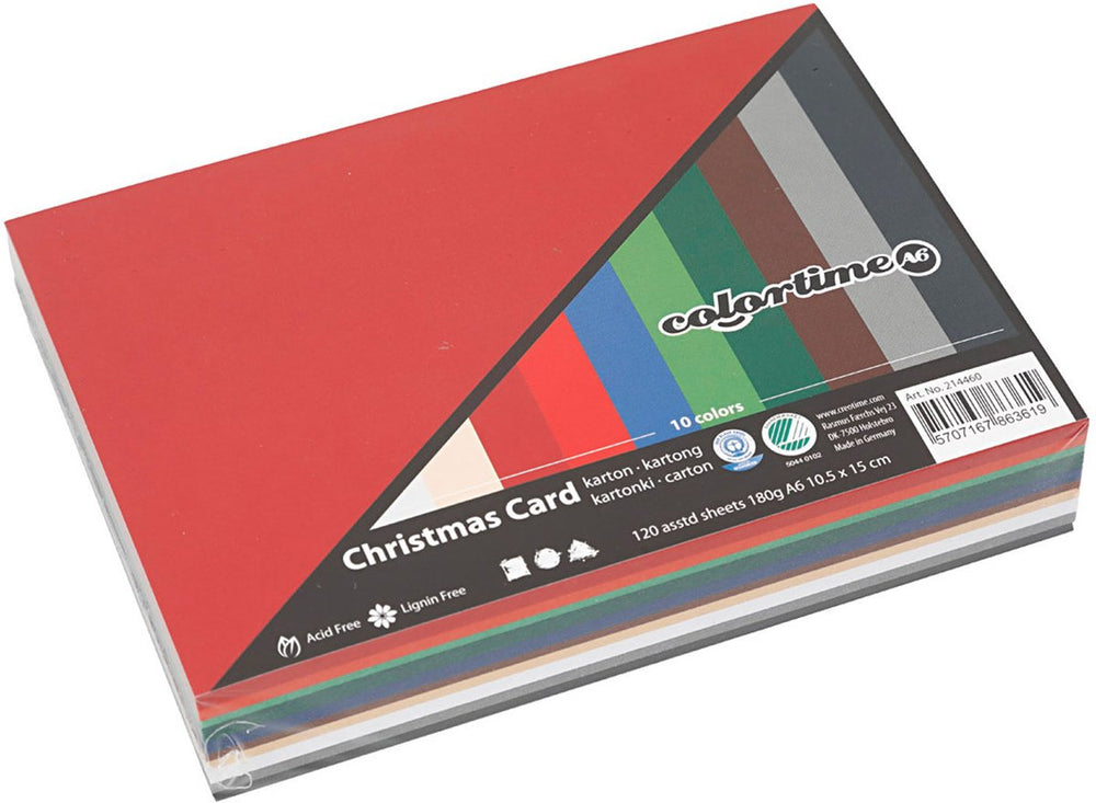 Creativ Company Karton Kaarten Kerst Kleuren, 120 uitgesloten