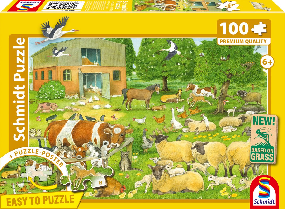 Schmidt - legpuzzel - boerderijdieren baby’s - 100 stukjes - kinderen - vanaf 6 jaar