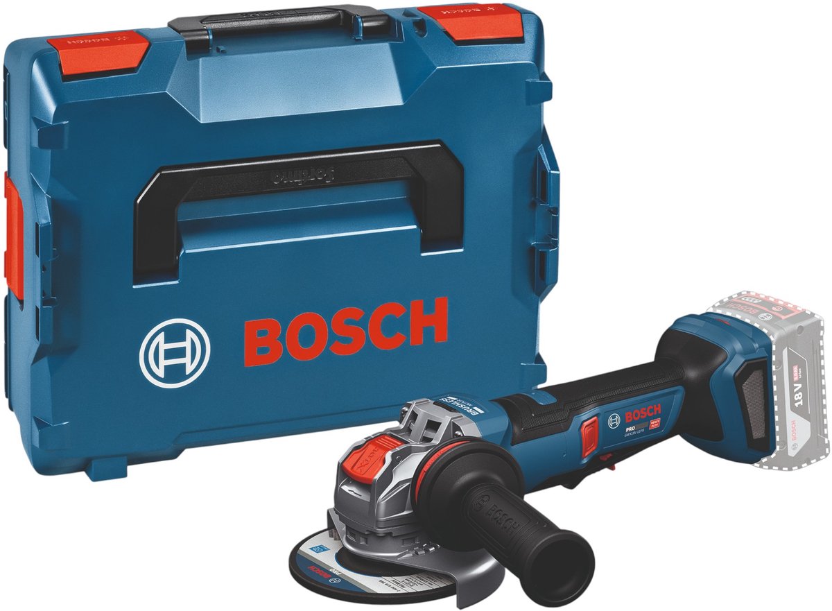 Bosch professional pro gwx 18v-11ps accu haakse slijper 125mm x-lock 18v basic body in l-boxx - 06019n4400