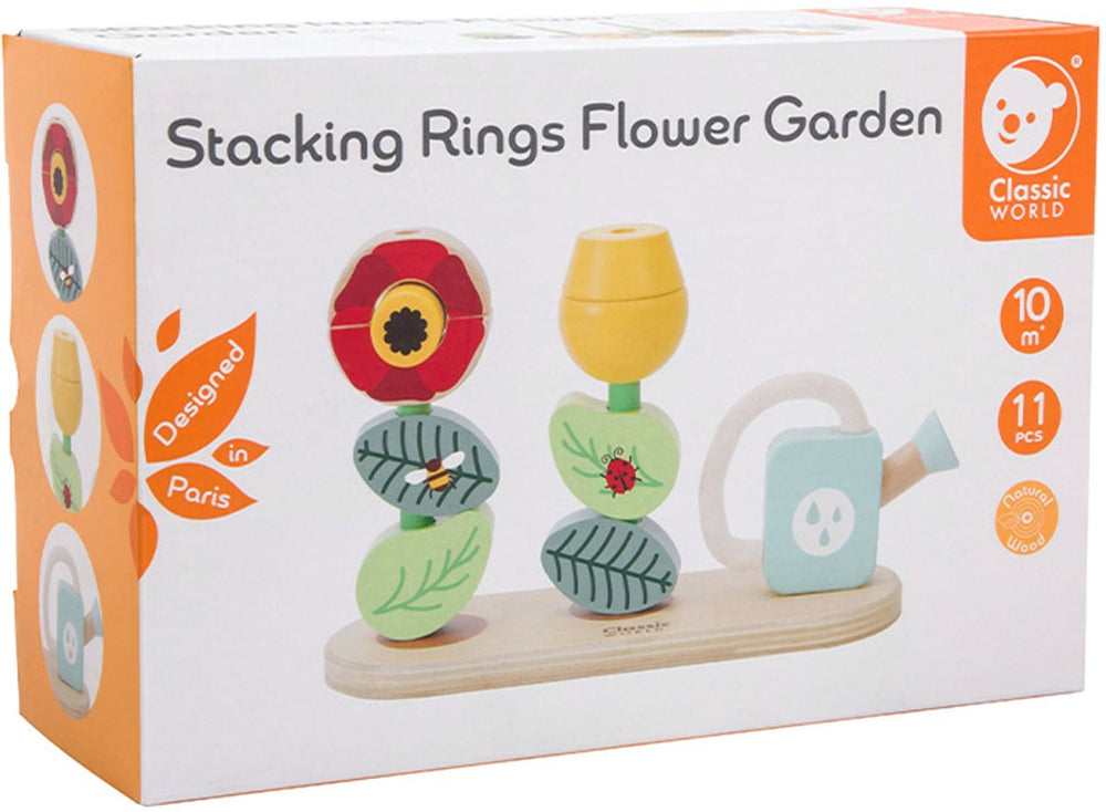 Klassieke Wereld Wereld Houten Stapelpuzzel Bloementuin, 11dlg.