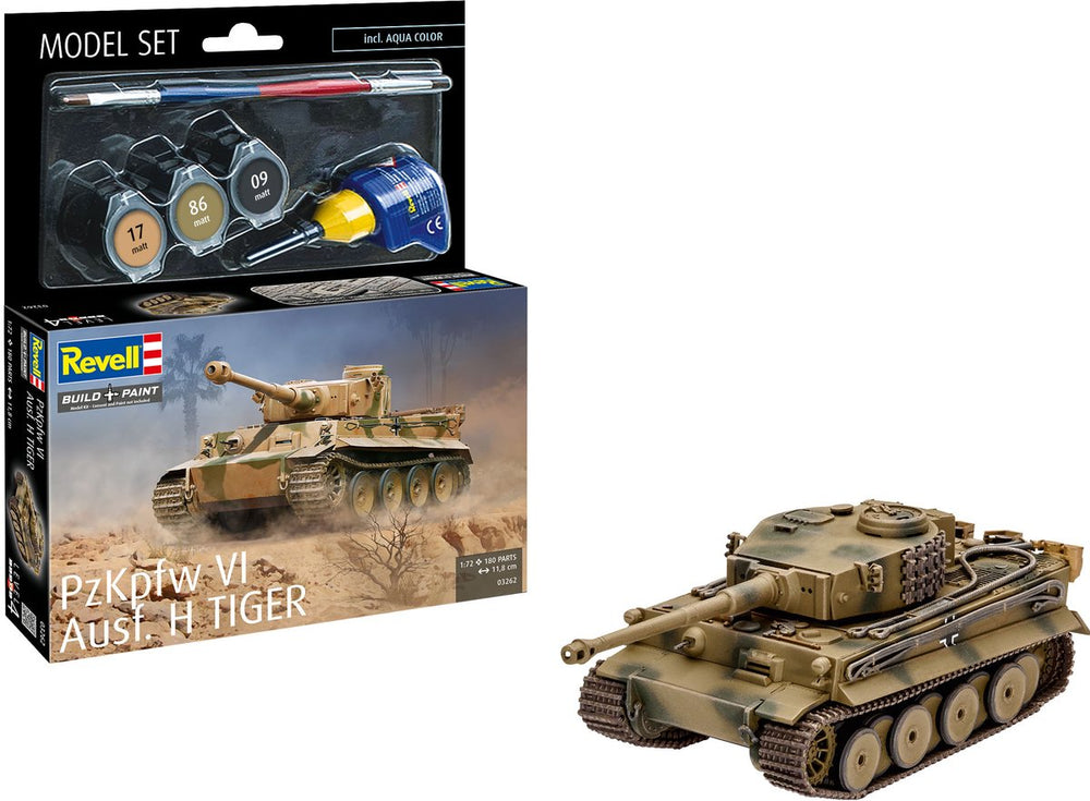 Revell modelbouwpakket militaire voertuigen - 63262 panzerkampfwagen vi tiger i - pzkpfw vi ausf. h tiger - model set plastic - 1:72 - modelbouw