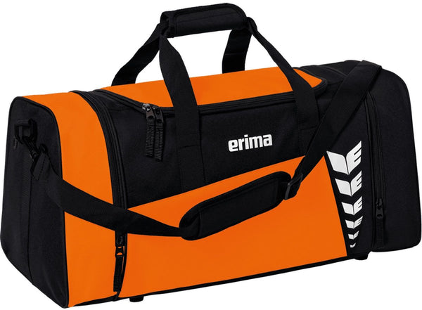Erima six wings (small) sporttas met zijvakken - oranje zwart | maat: s