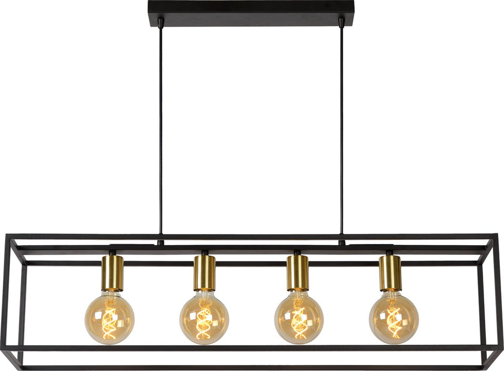 Lucide ruben - hanglamp - 4xe27 - zwart