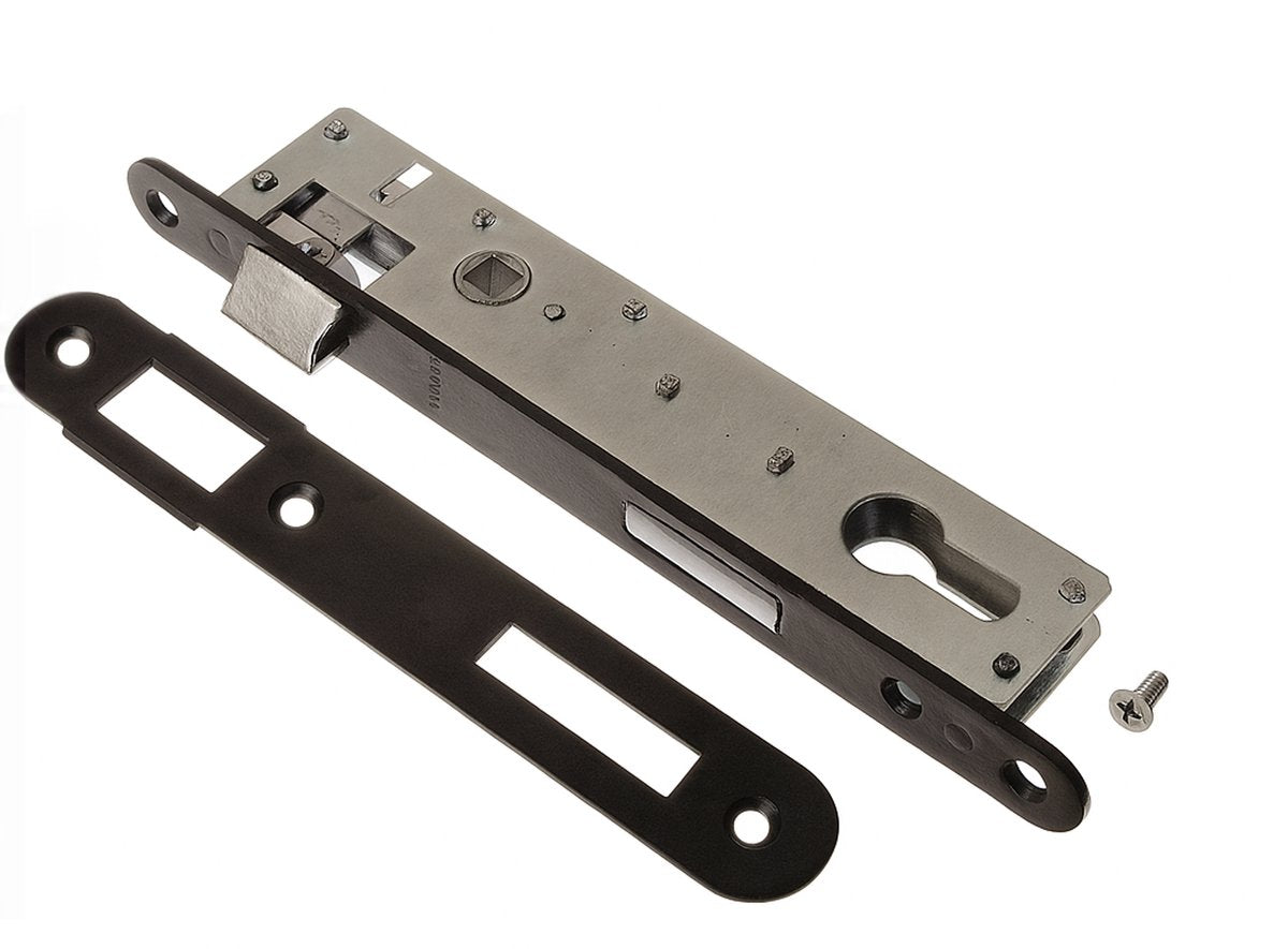 Merkloos sans marque smaldeurslot profielcilinder 90 × 22 mm - slotafstand 90mm - zwarte voorplaat