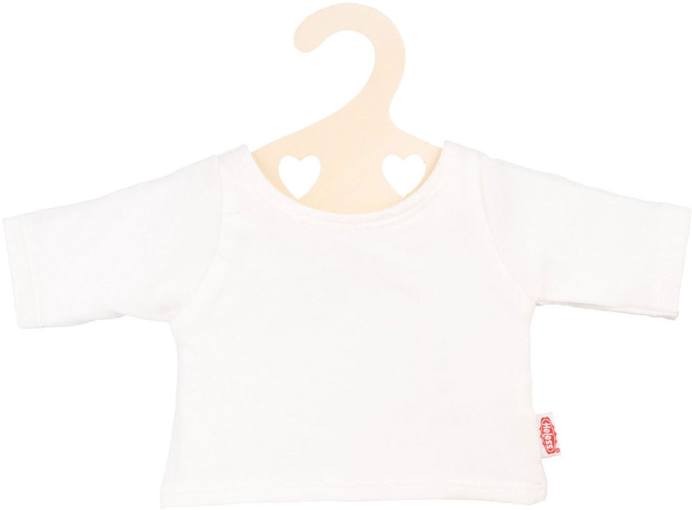 Heless poppen t-shirt wit op kledinghanger, maat 28-35 cm