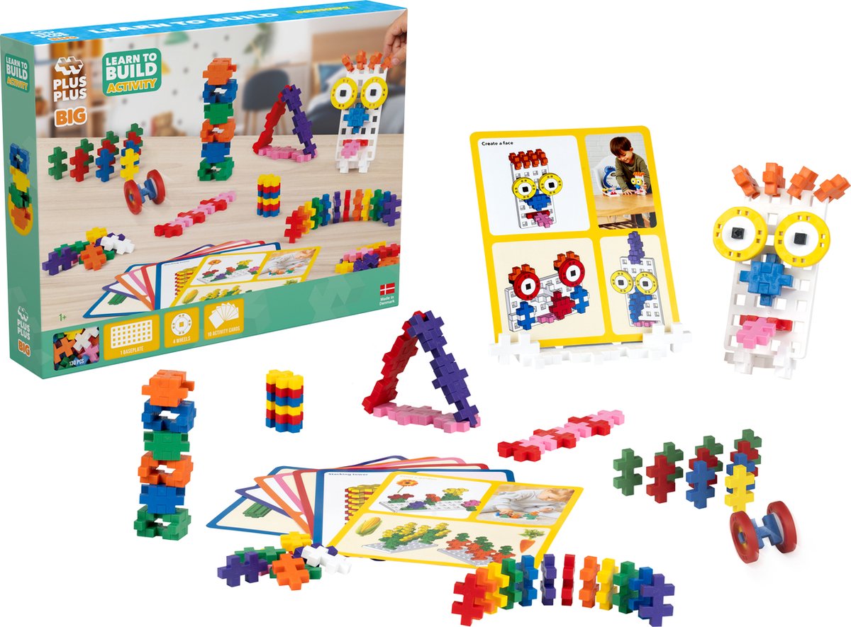 Plus-plus learn to build 130 delige bouwset - 3448 - bouwspeelgoed voor jonge kinderen - constructiespeelgoed - set met bouwstenen - vanaf 1 jaar